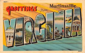 Martinsville, Virginia, Greetings From Martinsville, Large Letters, AA371-4