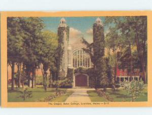 Unused Linen BATES COLLEGE CHAPEL Lewiston Maine ME A8230