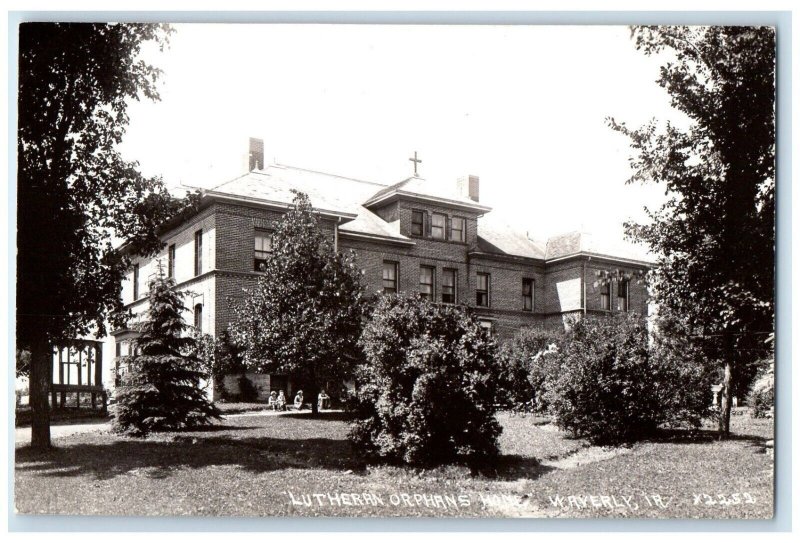 c1940 Lutheran Orphans Home Exterior Building Waverly Iowa RPPC Photo Postcard