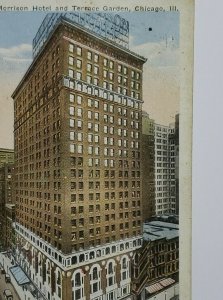 Vintage Postcard Morrison Hotel Terrace Garden Chicago Illinois 1923 linen AL