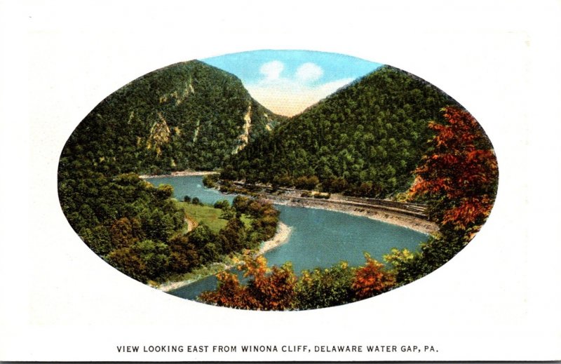 Pennsylvania Delaware Water Gap View Looking East From Winona Cliff Curteich