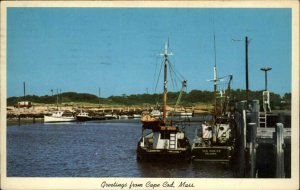 Orleans Cape Cod Massachusetts MA Wharf Boats c1950s-60s Postcard