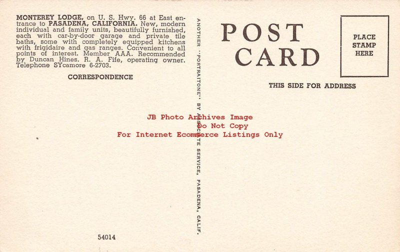 CA, Hollywood, California, Monterey Lodge, Route 66