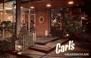 Anaheim California CA Carl's Charbroiler Restaurant Vintage Postcard