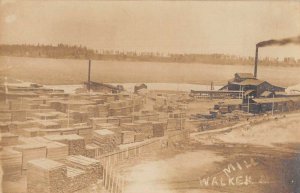 Walker Mill Lumber Logging Real Photo Vintage Postcard AA55632