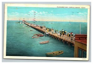 Vintage 1932 Postcard Crowds on the Pleasure Pier Corpus Christi Texas