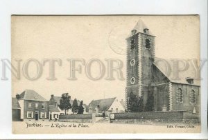 438160 BELGIUM JURBISE Church and Square Vintage postcard