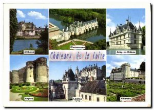 Postcard Modern Loire Castles Chenonceau Amboise Angers Loches Azay le Rideau...