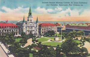 Louisiana New Orleans Jackson Square Showing Cabildo Saint Louis Cathedral An...