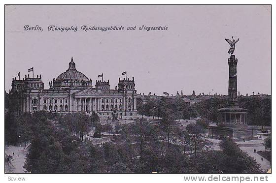 Konigsplatz Reichstaggebaude Und Siegessaule, Berlin, Germany, 1900-1910s