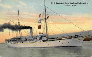 US Navy Training Ship Gopher Stationed Duluth Minnesota 1912 postcard