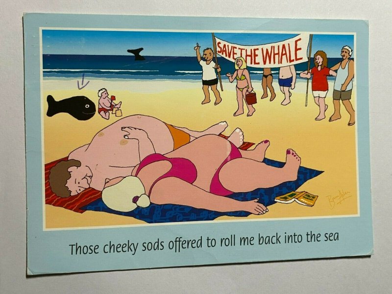 POSTED 2000 HUMOROUS POSTCARD - CHEEKY SODS ROLL ME INTO THE SEA      (KK804)