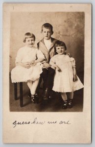 RPPC Three Edwardian Children to Sleas Family  Los Angeles CA Postcard E29