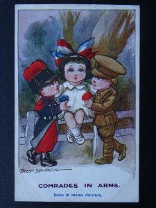 WW1 Alliance Series COMRADES IN ARMS Fred Spurgin 1915 Postcard by Inter Art