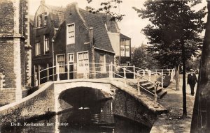 Lot 30 netherlands delft kerkstraat met huisje real photo