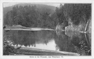 Waterbury Vermont scenic birds eye view on the Winooski antique pc ZC549235