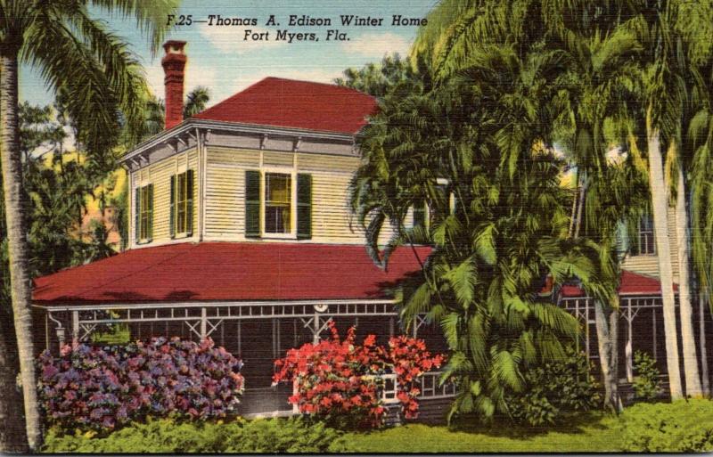 Florida Fort Myers Thomas A Edison Winter Home 1949 Curteich