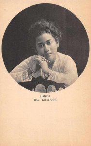 Batavia Indonesia Native Girl Vintage Postcard JE359770