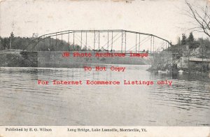 VT, Morrisville, Vermont, Lake Lamoille, Long Bridge, 1912 PM, EG Wilson Pub
