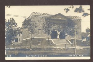 RPPC WAYNE NEBRASKA BAPTIST CHURCH VINTAGE 1909 REAL PHOTO POSTCARD