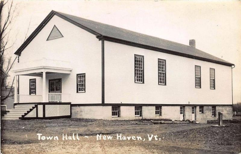 New Haven VT Town Hall RPPC Real Photo Postcard