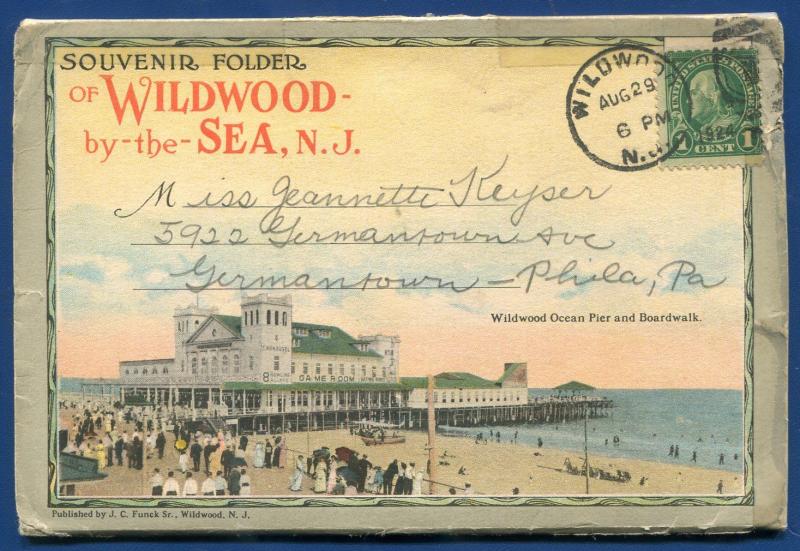Wildwood by the Sea New Jersey nj 1920s souvenir postcard folder 