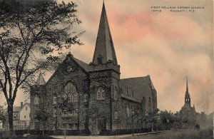 Passaic NJ First Holland Reform Church Steeple Vintage Postcard 1907-1915