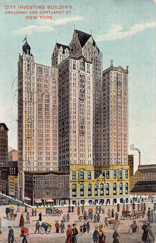 City Investing Building, Manhattan, New York City, Early Postcard used in 1909