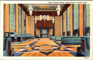 Postcard TRAIN STATION SCENE Omaha Nebraska NE AM0677