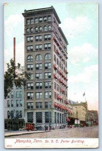 Memphis Tennessee TN Postcard  Dr. D. T. Porter Building Exterior Scene c1910s