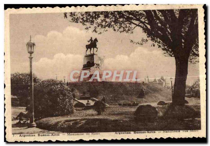 Old Postcard Argentina Buenos Aires Monument Miter