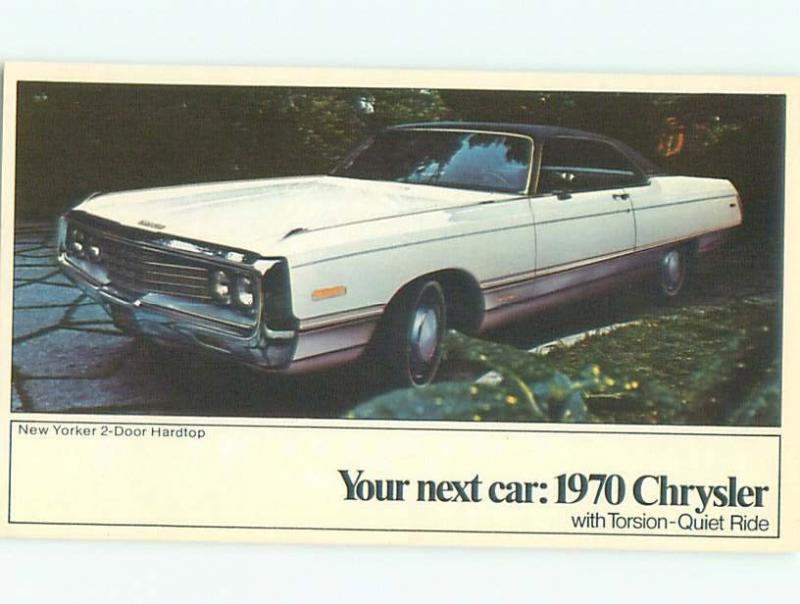 1970 Postcard Ad CHRYSLER NEW YORKER TWO-DOOR HARDTOP CAR AC6186-12