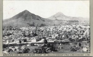 Vtg 1940s San Luis & Bishops Peak San Luis Obispo California CA Postcard