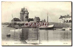 Old Postcard Saint Servan The wedge and the Tower vase Boat