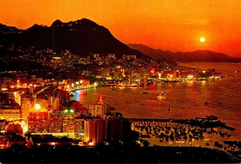 Hong Kong Evening View Overlooking The Central and Eastern Districts Of The City