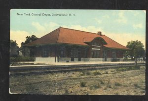 GOUVENEUR NEW YORK NY CENTRAL RAILROAD DEPOT TRAIN STATION VINTAGE POSTCARD