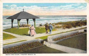 Beach Promenade Ocean Virginia Beach VA 1926 postcard