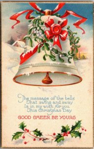 Merry Christmas With Holly and Silver Bell