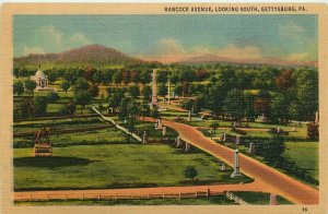 View From Tower, Hancock Ave, Gettysburg, PA Civil War Memorial Vintage Postcard
