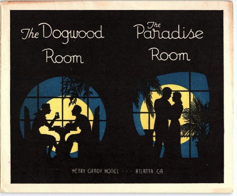 1940s HENRY GRADY HOTEL ATLANTA GA DOGWOOD AND PARADISE ROOM PHOTO DISPLAY Z3462