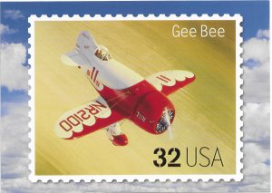 US Aircraft. unused. Gee Bee. 5X7  Includes matching stamp #3142i.  Nice