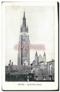 Postcard Old Bruges Notre Dame Church