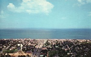 Business District Helicopter View Looking East Along Rehoboth Beach DE Postcard