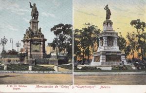 B79099 monumentos de colon y cuauhtemoc  mexico scan front/back image