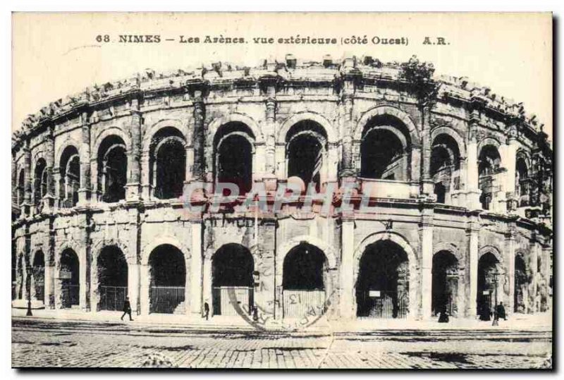 Postcard Old Nimes Arenes The external dimension West View