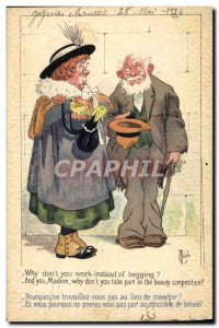 Old Postcard Fantasy Illustrator Mich Couple