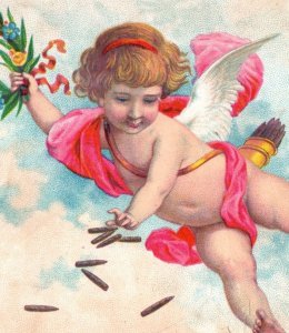 1870s Cigar Label Adorable Cupid Dropping Cigars P155