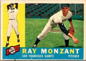 1960 Topps Baseball Card Ray Monzant San Francisco Giants sk10526