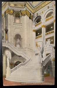 Vintage Postcard 1914 Grand Staircase, State Capitol Building, Harrisburg, PA