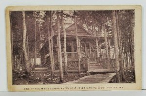 West Outlet Maine One of the Many Camps c1920  Postcard O11